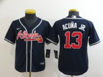 Youth MLB Atlanta Braves #13 Ronald Acuña Jr Blue Game Nike Jersey
