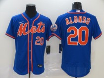 MLB New York Mets #20 Alonso Blue Flex Base Elite Jersey