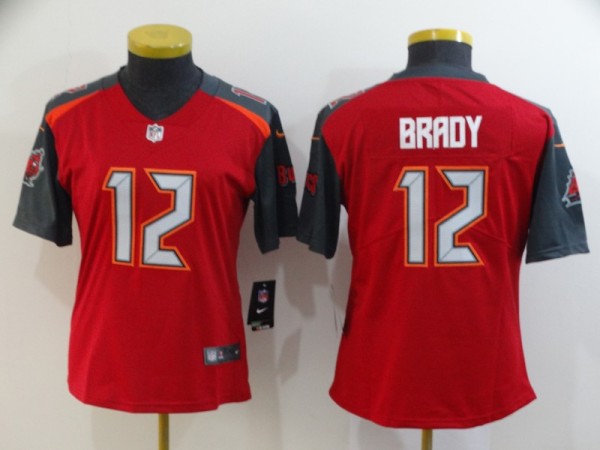 Women Tampa Bay Buccaneers #12 Brady Red Vapor Untouchable Limited Jersey