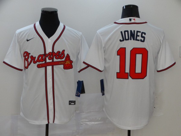 MLB Atlanta Braves #10 Jones White Game Nike Jersey