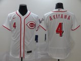 MLB Cincinnati Reds #4 Akiyama White Flex Base Elite Jersey