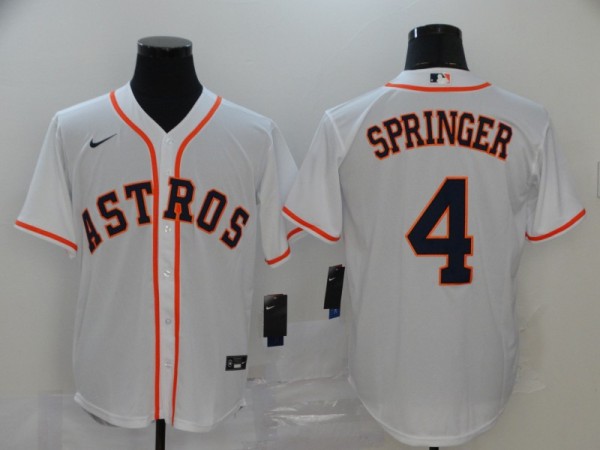 MLB Houston Astros #4 Springer White Game Nike Jersey