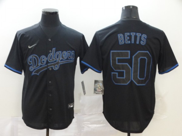 MLB Los Angeles Dodgers #50 Betts Black Game Nike Jersey