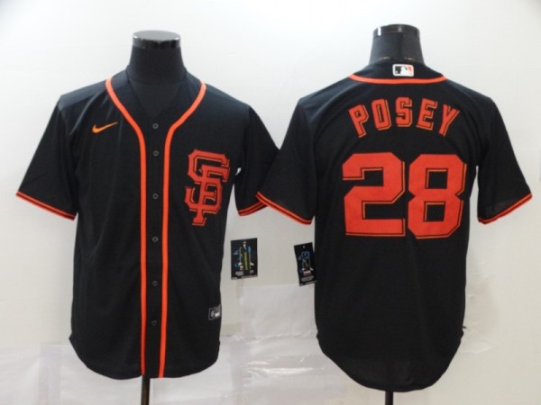 MLB San Francisco Giants #28 Posey Black Game Nike Jersey