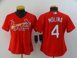 Women MLB Cardinals #4 Yadier Molina Red Game Nike Jersey