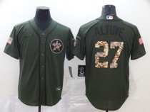 MLB Houston Astros #27 Altuve Salute To Service Green Game Nike Jersey