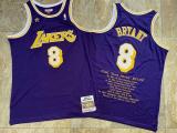 NBA Los Angeles Lakers #8 Kobe Bryant Purple With Honor Stitched Jersey