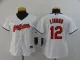 Women MLB Cleveland Indians #12 Francisco Lindor White Game Nike Jersey