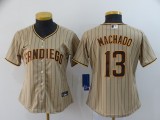 Women MLB San Diego Padres Tan Brown #13 Manny Machado Game Nike Jersey