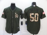MLB Los Angeles Dodgers #50 Betts Green Salute To Service Jersey