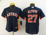 Women MLB Houston Astros #27 Altuve Blue Game Nike Jersey