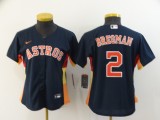 Women MLB Houston Astros #2 Bregman Blue Game Nike Jersey