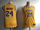 Youth NBA Los Angeles Lakers #24 Kobe Bryant Yellow Nike Jersey