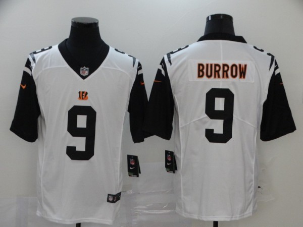 Men's Cincinnati Bengals #9 Joe Burrow White Color Rush Limited Jersey