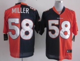 Nike Denver Broncos #58 Miller Orange/Dark Blue Split  Elite Jersey