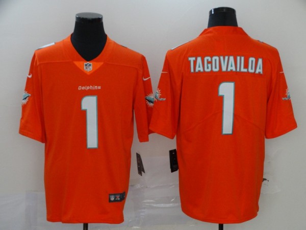 Men's Miami Dolphins #1 Tua Tagovailoa Orange Vapor Untouchable Limited Jersey