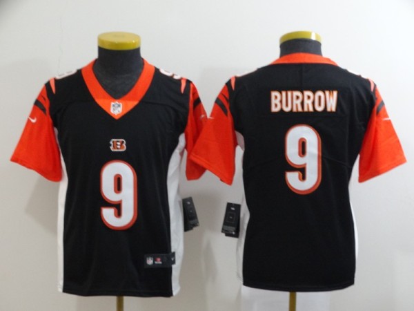 Youth Cincinnati Bengals #9 Joe Burrow Black Vapor Untouchable Limited Jersey