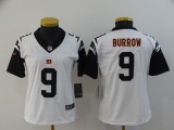 Women Cincinnati Bengals #9 Joe Burrow White Color Rush Limited Jersey