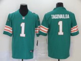 Men's Miami Dolphins #1 Tua Tagovailoa Aqua 2020 NFL Draft Alternate Vapor Limited Jersey