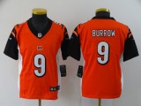 Youth Cincinnati Bengals #9 Joe Burrow Orange Vapor Untouchable Limited Jersey