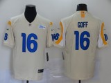 Men's Los Angeles Rams #16 Jared Goff 2020 Bone Vapor Limited Stitched NFL Jersey