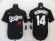 MLB Los Angeles Dodgers #14 Hernandez Black Game Nike Jersey