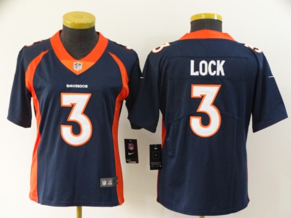 Women Denver Broncos #3 Lock Blue Alternate Vapor Untouchable Limited Jersey