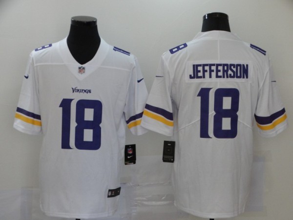 Men's Minnesota Vikings #18 Jefferson White Vapor Untouchable Limited Jersey