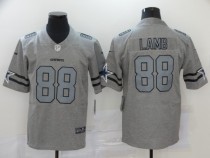 Men's Dallas Cowboys #88 CeeDee Lamb 2020 Gray Gridiron Team Logo Limited Jersey