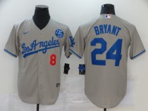 MLB Los Angeles Dodgers #24 Bryant Grey Game Nike Jersey