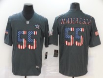 Men's Dallas Cowboys #55 Leighton Vander Esch Grey 2019 Salute To Service USA Flag Fashion Limited Jersey