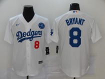 MLB Los Angeles Dodgers #8 Bryant White Game Nike Jersey