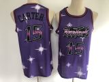 Men's Toronto Raptors #15 Vince Carter Purple Swingman Classic Airbrush Stitched Jersey