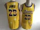 NBA Los Angeles Lakers #23 Lebron James Swingman Gold Classic Airbrush Stitched Jersey