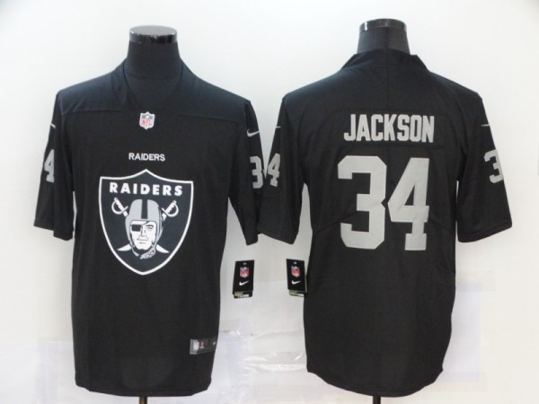 Nike Raiders #34 Jackson Team Big Logo Number Vapor Untouchable Limited Jersey