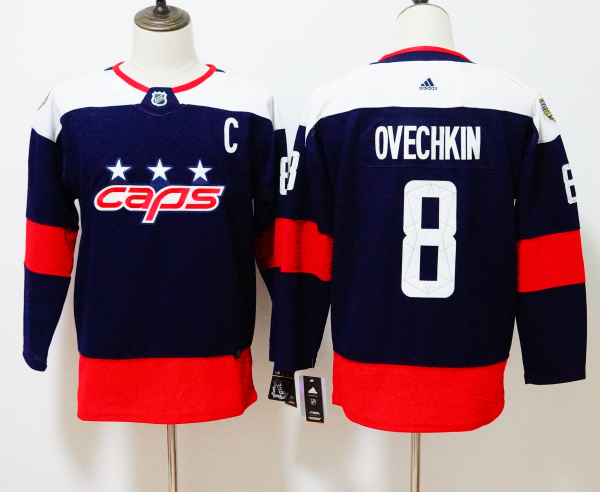 Men's Adidas Washington Capitals #8 Alexander Ovechkin Navy 2018 NHL Stadium Series Jersey