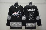 Men's Washington Capitals #8 Alex Ovechkin Black Team Logo Stitched NHL Jersey