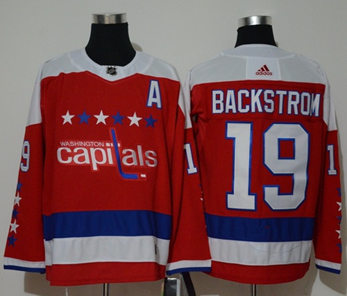 Men's Washington Capitals #19 Nicklas Backstrom Red Stitched NHL Jersey