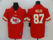 Men's Kansas City Chiefs #87 Kelce Red Team Big Logo Number Vapor Untouchable Limited Jersey