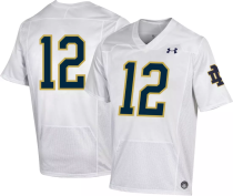 NCAA Notre Dame #12 Fighting Irish Under Armour Premier White Jersey