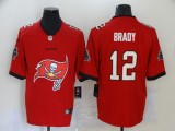 Men's Tampa Bay Buccaneers #12 Brady Red Team Big Logo Number Vapor Untouchable Limited Jersey