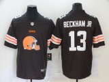 Men's Cleveland Browns #13 Odell Beckham Jr. Brown Team Big Logo Number Vapor Untouchable Limited Jersey