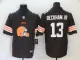 Men's Cleveland Browns #13 Odell Beckham Jr. Brown Team Big Logo Number Vapor Untouchable Limited Jersey