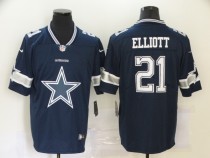 Men's Dallas Cowboys #21 Ezekiel Elliott Blue Team Big Logo Number Vapor Untouchable Limited Jersey