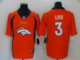Men's Denver Broncos #3 Drew Lock Orange Team Big Logo Number Vapor Untouchable Limited Jersey