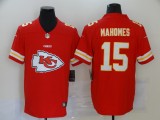 Men's Kansas City Chiefs #15 Patrick Mahomes Red Team Big Logo Number Vapor Untouchable Limited Jersey