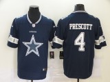 Men's Dallas Cowboys #4 Dak Prescott Blue Team Big Logo Number Vapor Untouchable Limited Jersey