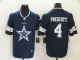 Men's Dallas Cowboys #4 Dak Prescott Blue Team Big Logo Number Vapor Untouchable Limited Jersey