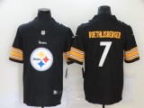 Men's Pittsburgh Steelers #7 Ben Roethlisberger Black Team Big Logo Number Vapor Untouchable Limited Jersey