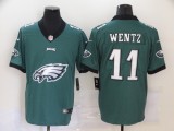 Men's Philadelphia Eagles #11 Carson Wentz Green Team Big Logo Number Vapor Untouchable Limited Jersey